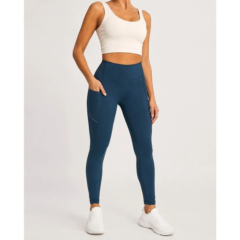 Lululemon Speed Up Tight 28 Teal Blue Running Leggings Size 4 High Rise Pockets